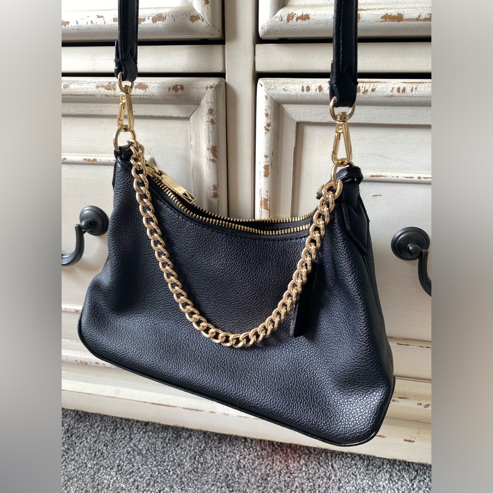 Victoria’s Secret Black with Gold Chain Small Shoulder Crossbody Bag